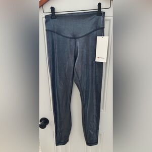 Lululemon Wunder Under Smoothcover Tight 25” Foil - Navy - Size 6 NWT